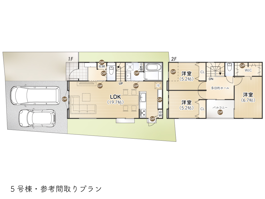 学園2丁目Ⅷ期2号棟参考プラン図