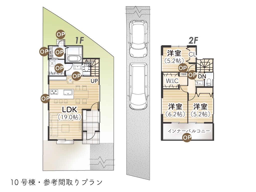 中藤4丁目Ⅲ期10号棟間取り参考プラン図